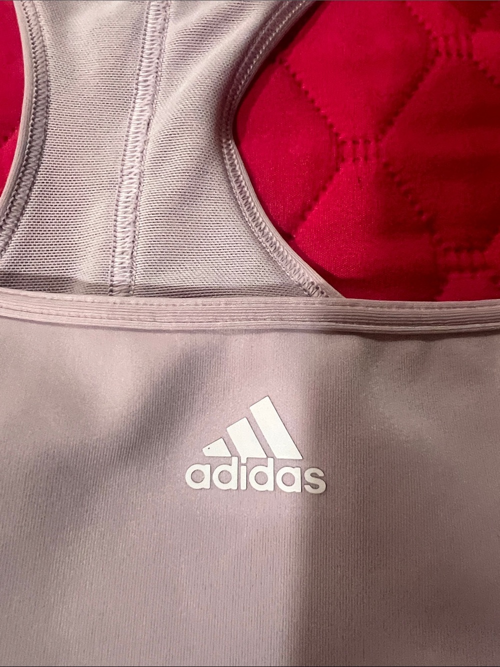 adidas Light Mauve Racerback Sports Bra with Wide Underband - Picture 4 of 12